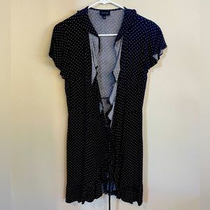 Black and white pokadot dress